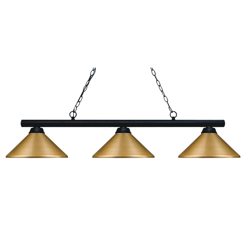 Z-Lite 155-3MB-MSG Sharp Shooter Three Light Island Pendant, Matte Black
