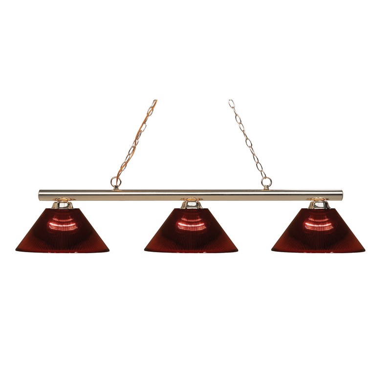 Z-Lite 155-3PB-ARBG Sharp Shooter Three Light Island Pendant, Polished Brass