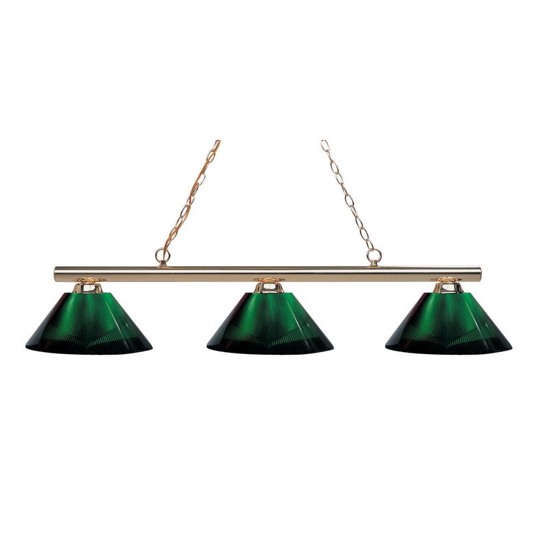 Z-Lite 155-3PB-ARG Sharp Shooter Three Light Island Pendant, Polished Brass