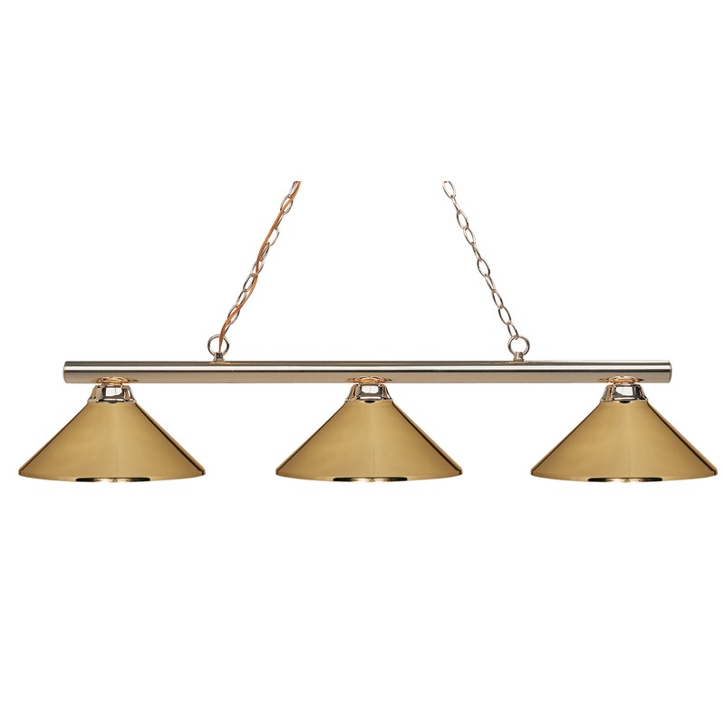 Z-Lite 155-3PB-MPB Sharp Shooter Three Light Island Pendant, Polished Brass