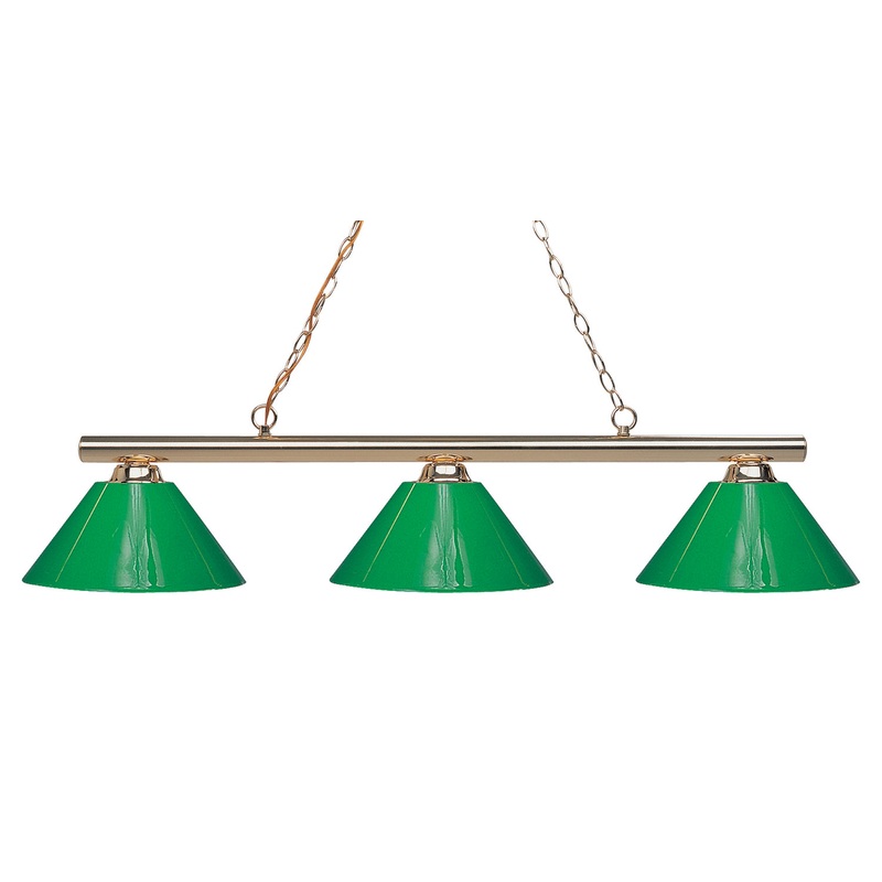 Z-Lite 155-3PB-PGR Sharp Shooter Three Light Island Pendant, Polished Brass