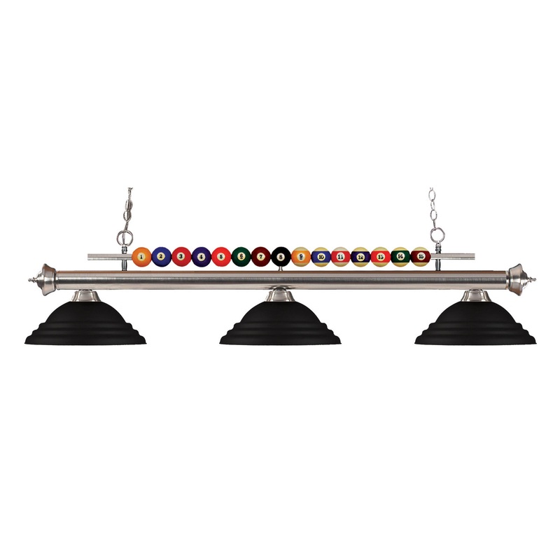 Z-Lite 170BN-SMB Shark Three Light Island Pendant, Brushed Nickel