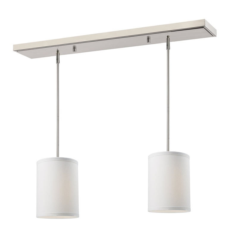 Z-Lite 171-6-2W-SQ Albion Two Light Island Pendant, Brushed Nickel