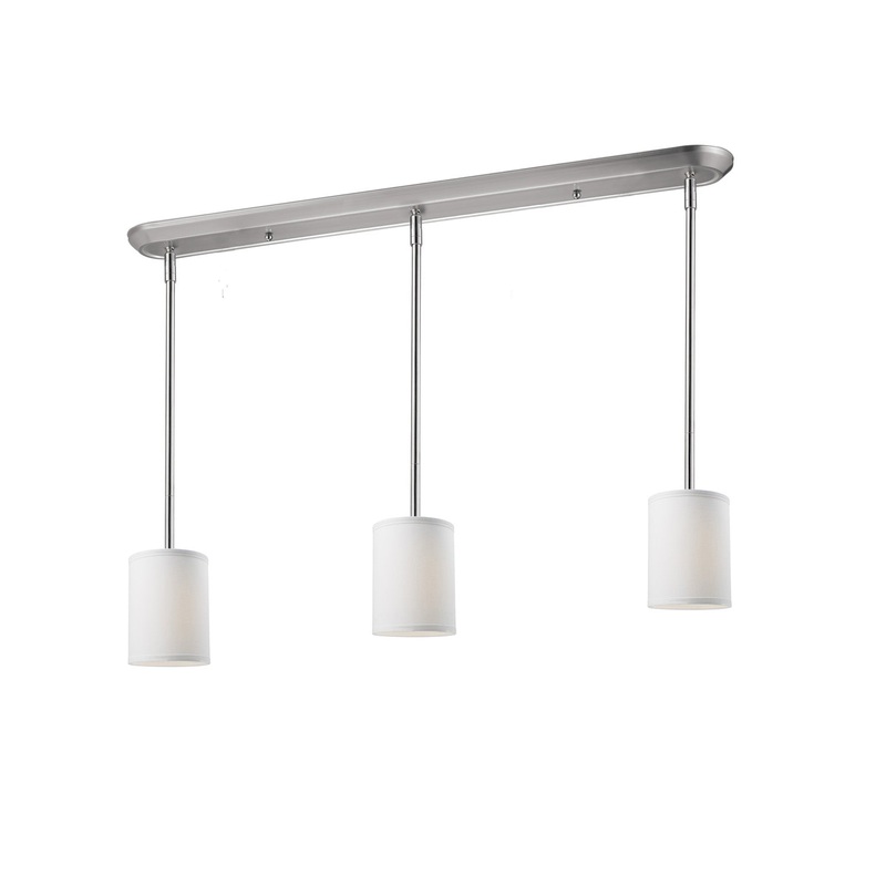 Z-Lite 171-6-3W Albion Three Light Island Pendant, Brushed Nickel