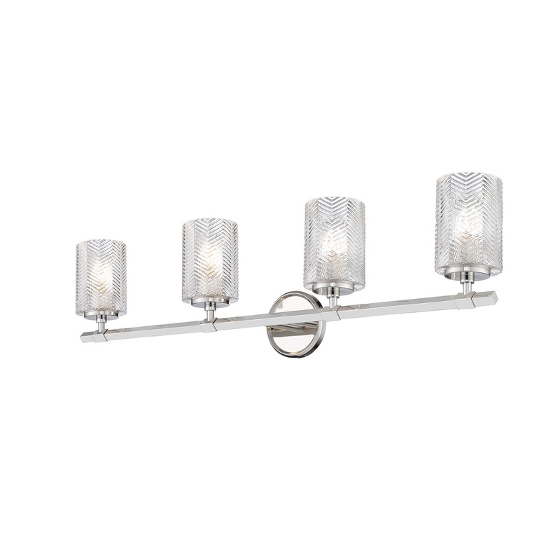 Z-Lite 1934-4V-PN Dover Street Four Light Vanity, Polished Nickel
