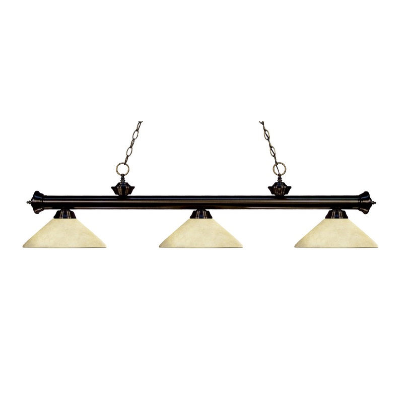 Z-Lite 200-3BRZ-AGM14 Riviera Three Light Island Pendant, Bronze