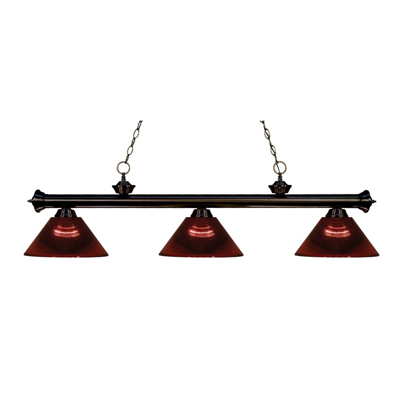 Z-Lite 200-3BRZ-ARBG Riviera Three Light Island Pendant, Bronze