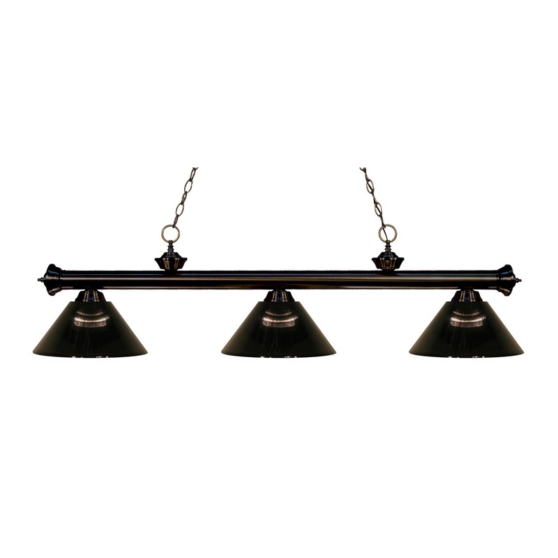 Z-Lite 200-3BRZ-ARS Riviera Three Light Island Pendant, Bronze