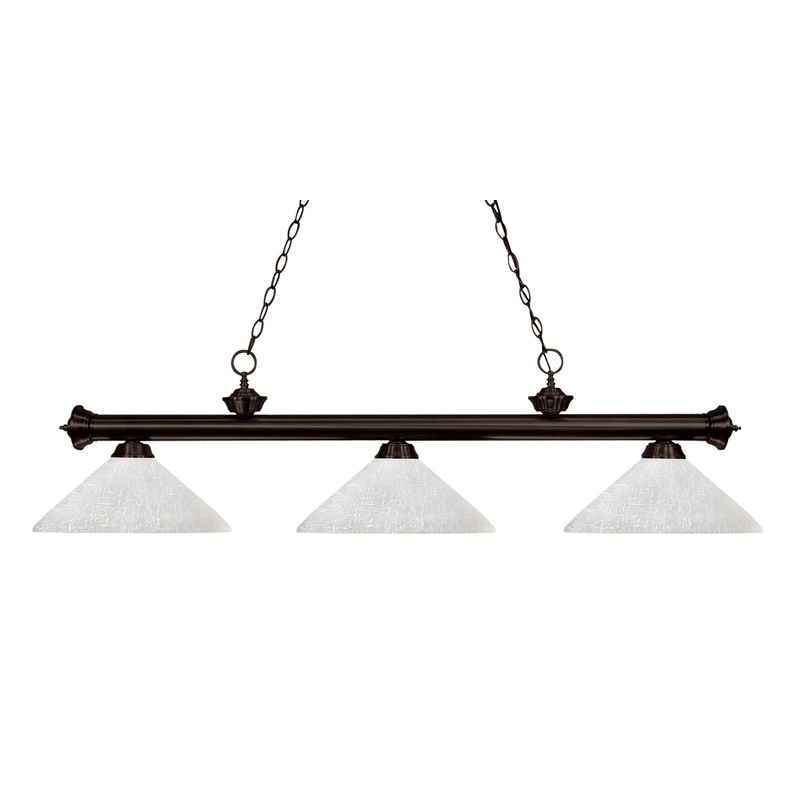Z-Lite 200-3BRZ-AWL14 Riviera Three Light Island Pendant, Bronze