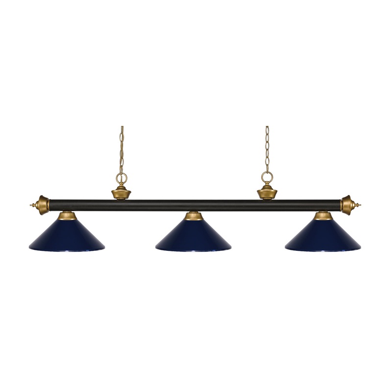 Z-Lite 200-3BRZ+SG-MNB Riviera Three Light Island Pendant, Bronze / Satin Gold