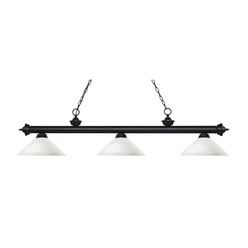 Z-Lite 200-3MB-AMO14 Riviera Three Light Island Pendant, Matte Black