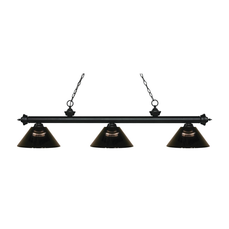 Z-Lite 200-3MB-ARS Riviera Three Light Island Pendant, Matte Black