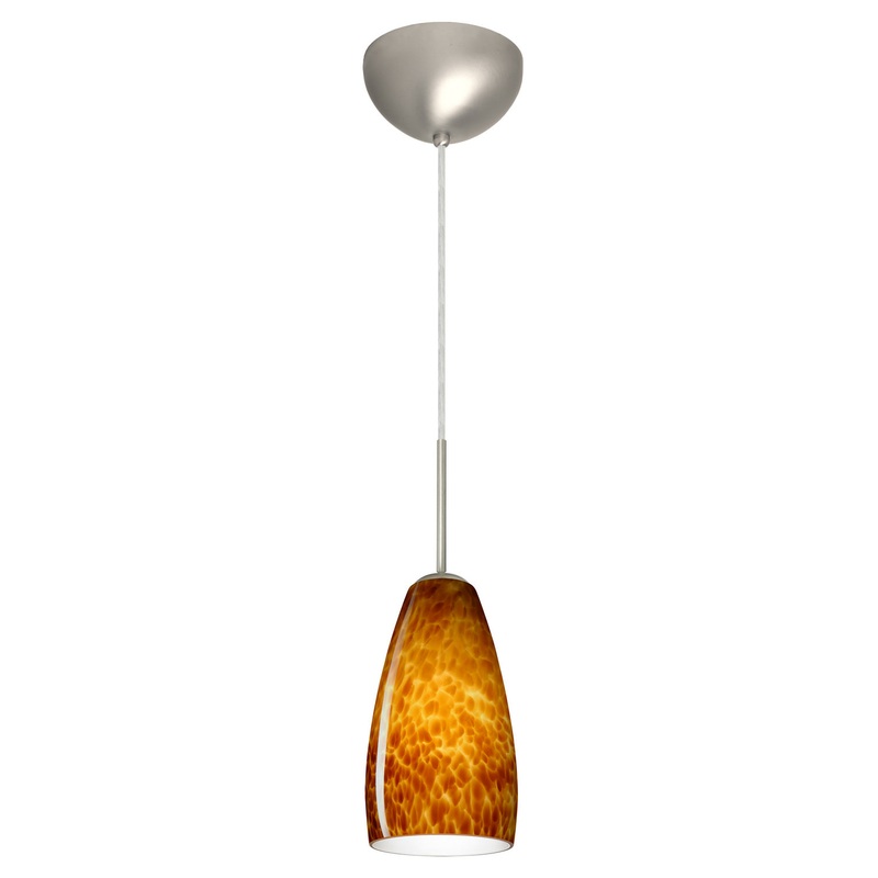 Besa 1BC-150918-HAL-SN Chrissy One Light Pendant Satin Nickel