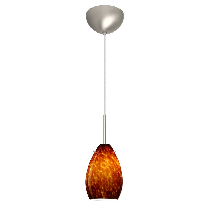 Besa 1BC-171318-HAL-SN Pera One Light Pendant Satin Nickel (Discontinued)