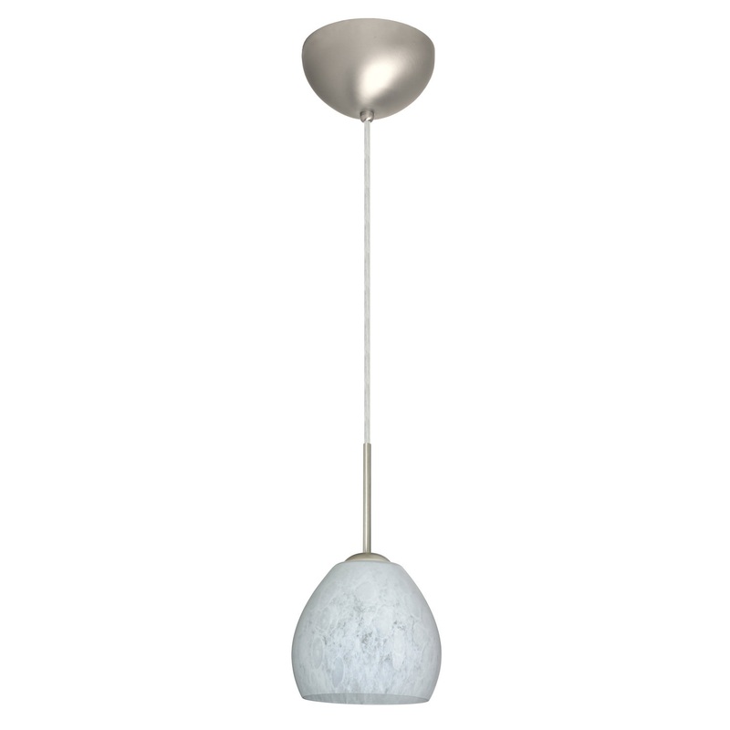 Besa 1BC-412219-LED-SN Bolla One Light Pendant Satin Nickel