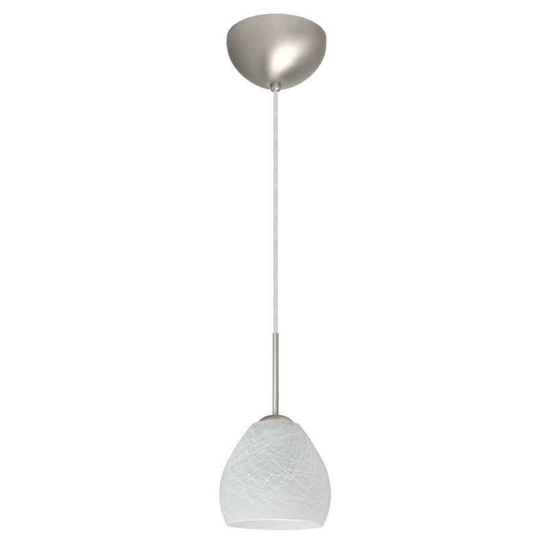 Besa 1BC-412260-LED-SN Bolla One Light Pendant Satin Nickel