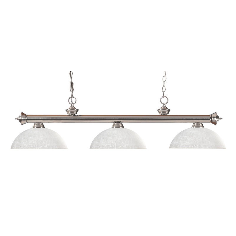 Z-Lite 100703BN-DWL14 Riviera Three Light Island Pendant, Brushed Nickel