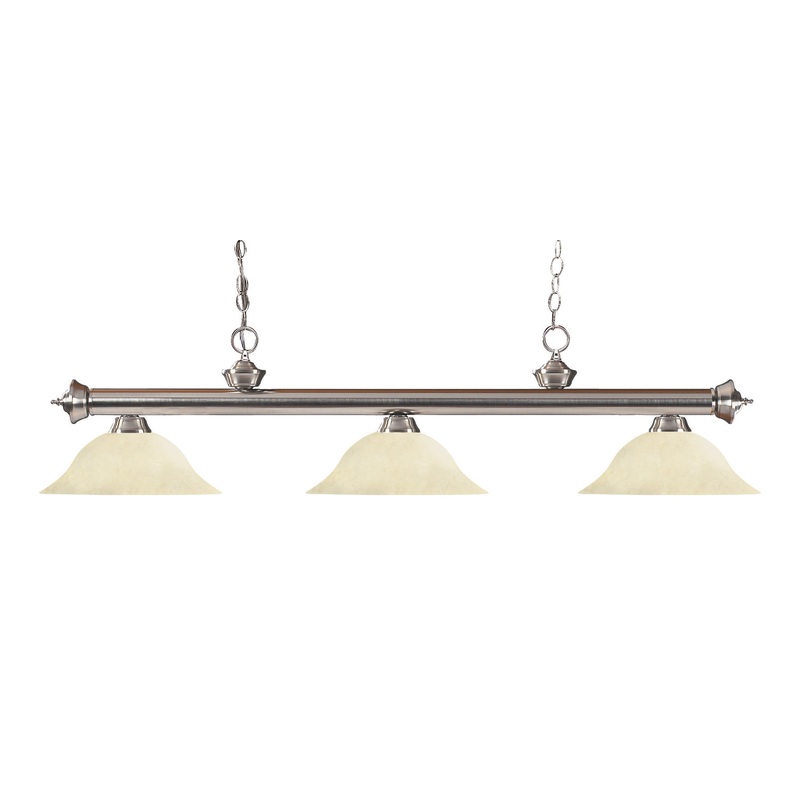 Z-Lite 100703BN-GM16 Riviera Three Light Island Pendant, Brushed Nickel