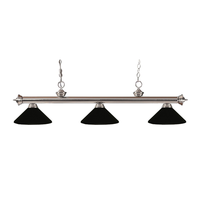 Z-Lite 100703BN-MMB Riviera Three Light Island Pendant, Brushed Nickel