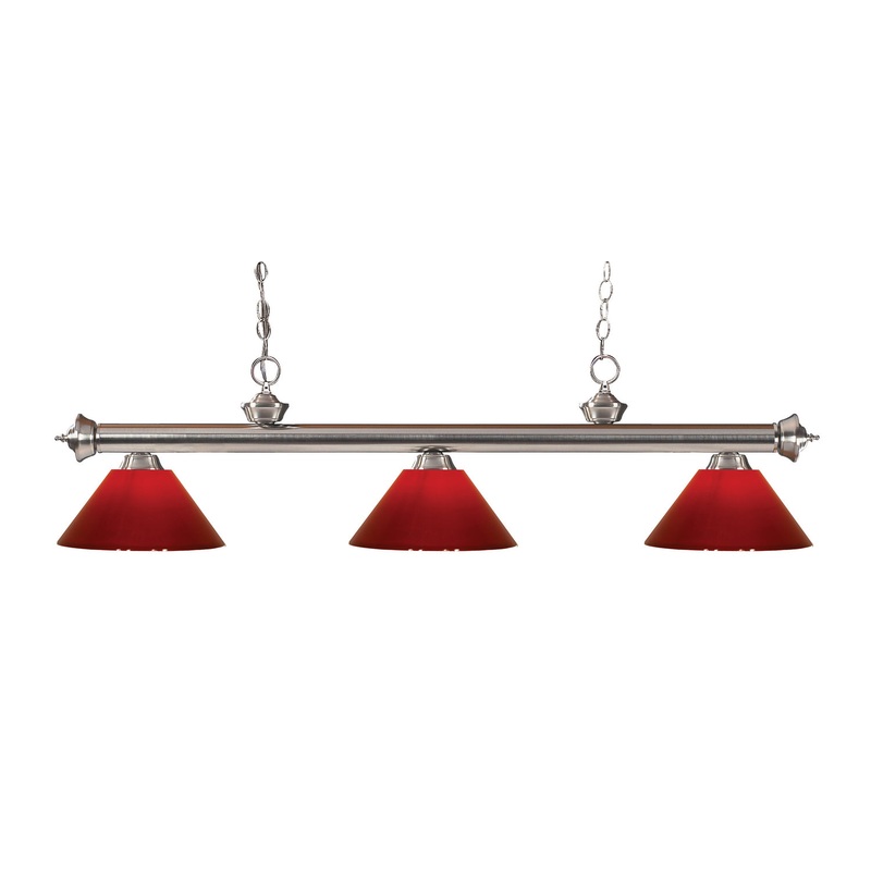 Z-Lite 100703BN-PRD Riviera Three Light Island Pendant, Brushed Nickel