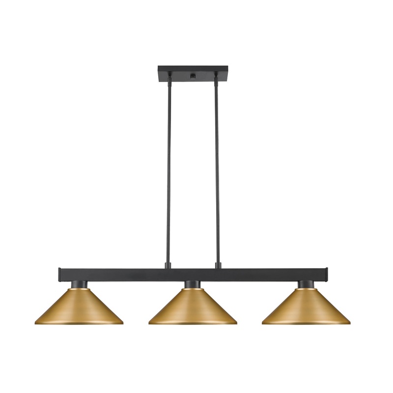 Z-Lite 152MB-MSG Cobalt Three Light Island Pendant, Matte Black