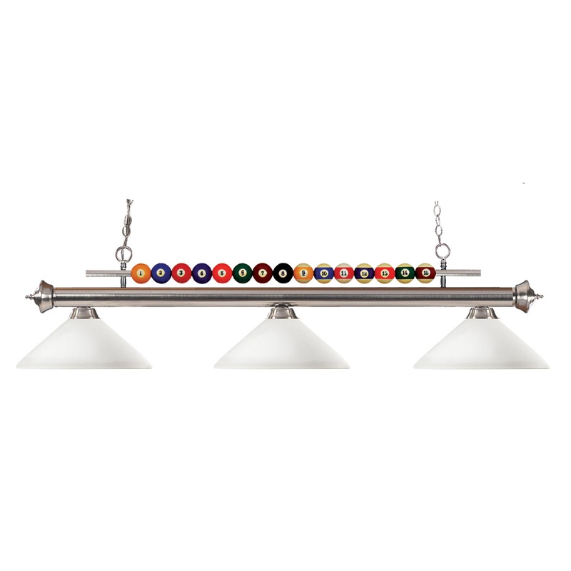 Z-Lite 170BN-AMO14 Shark Three Light Island Pendant, Brushed Nickel