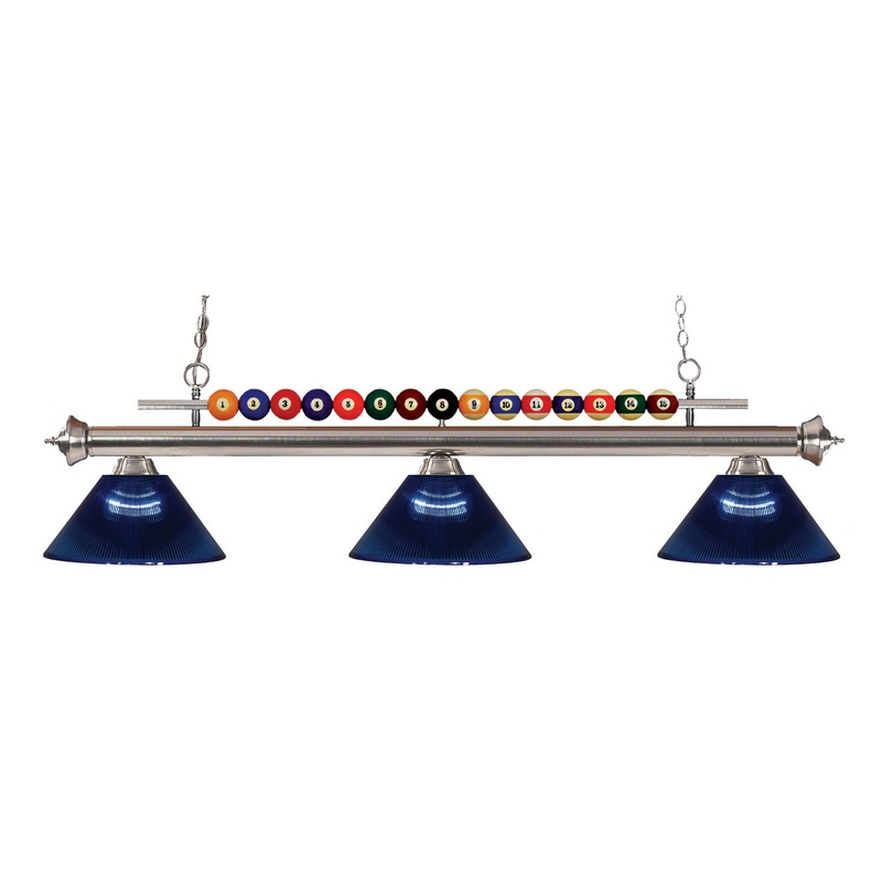 Z-Lite 170BN-ARDB Shark Three Light Island Pendant, Brushed Nickel