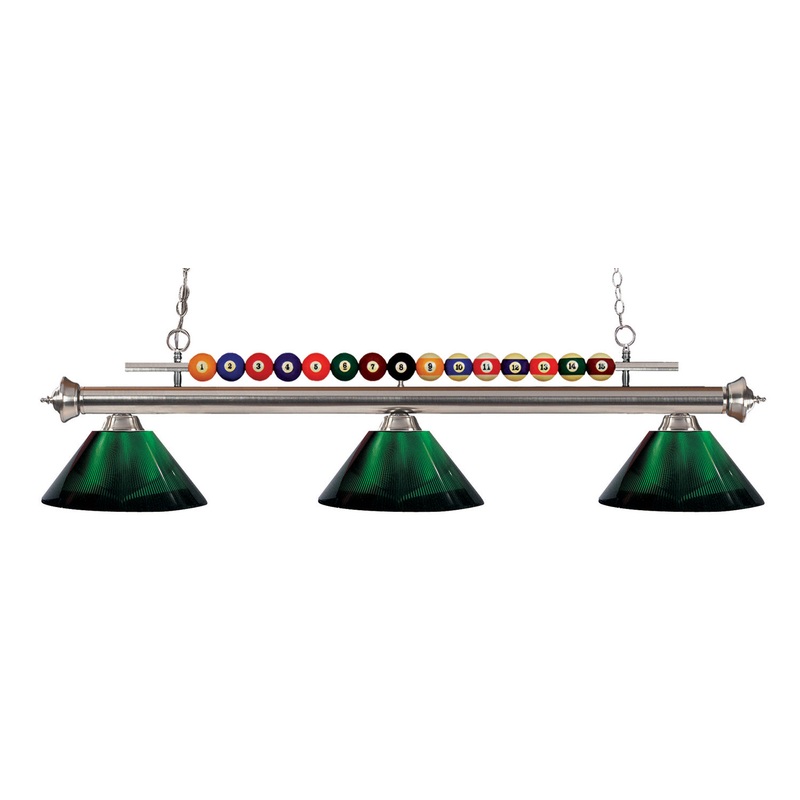 Z-Lite 170BN-ARG Shark Three Light Island Pendant, Brushed Nickel