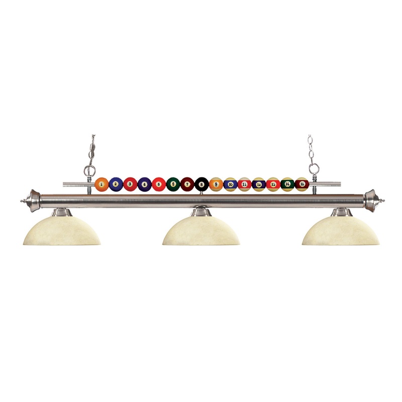 Z-Lite 170BN-DGM14 Shark Three Light Island Pendant, Brushed Nickel