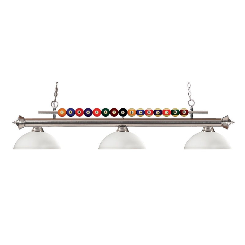 Z-Lite 170BN-DMO14 Shark Three Light Island Pendant, Brushed Nickel