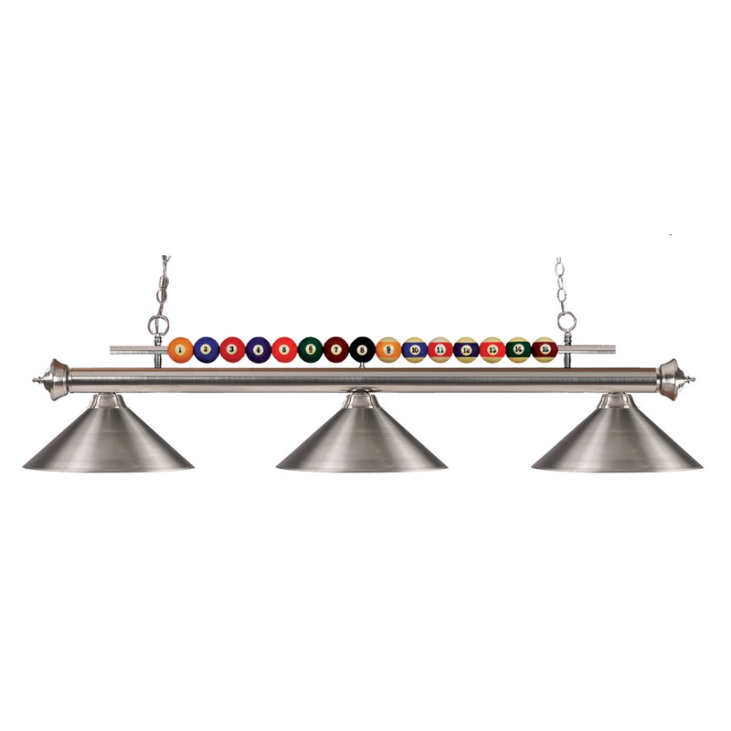 Z-Lite 170BN-MBN Shark Three Light Island Pendant, Brushed Nickel