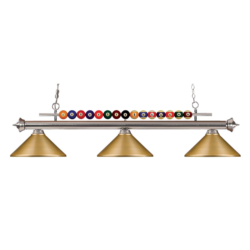 Z-Lite 170BN-MSG Shark Three Light Island Pendant, Brushed Nickel