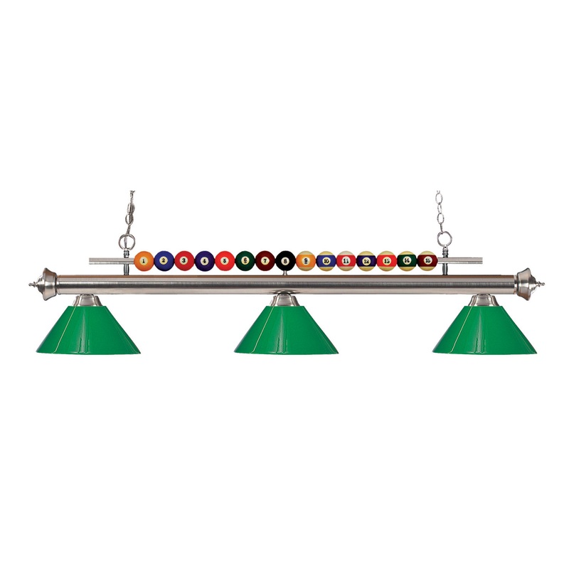 Z-Lite 170BN-PGR Shark Three Light Island Pendant, Brushed Nickel