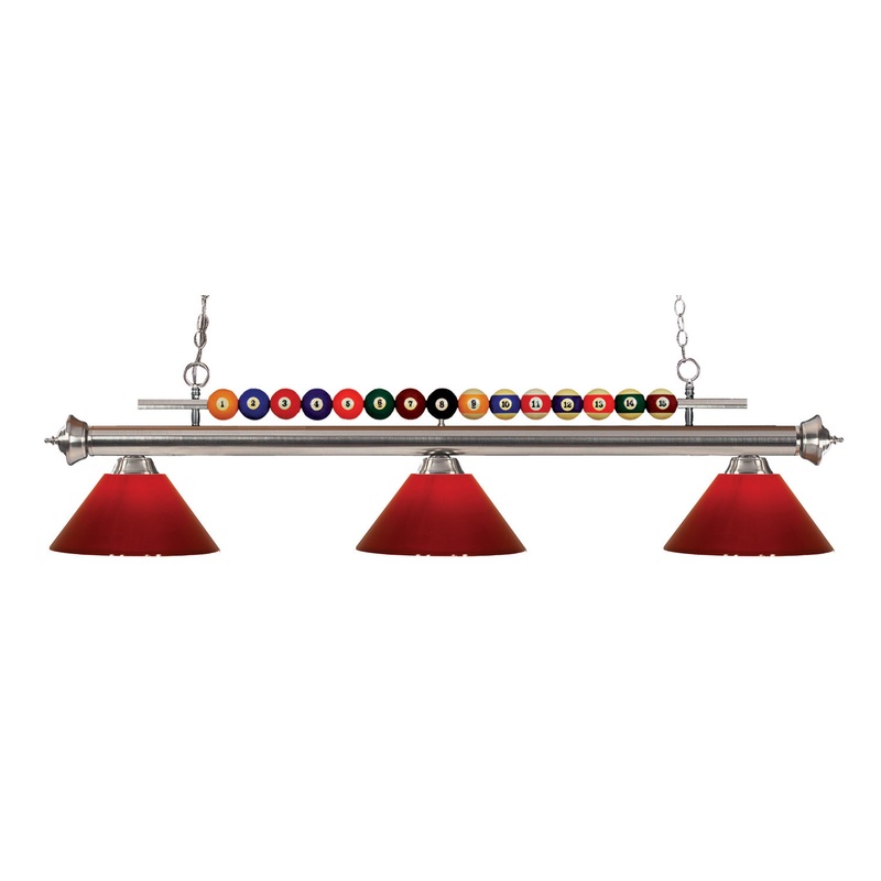Z-Lite 170BN-PRD Shark Three Light Island Pendant, Brushed Nickel