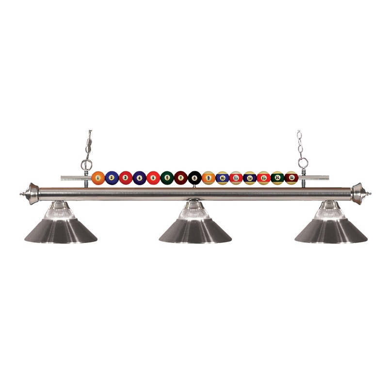 Z-Lite 170BN-RBN Shark Three Light Island Pendant, Brushed Nickel