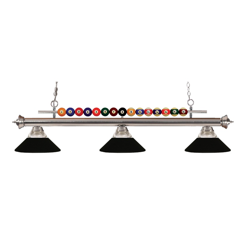 Z-Lite 170BN-RMB Shark Three Light Island Pendant, Brushed Nickel