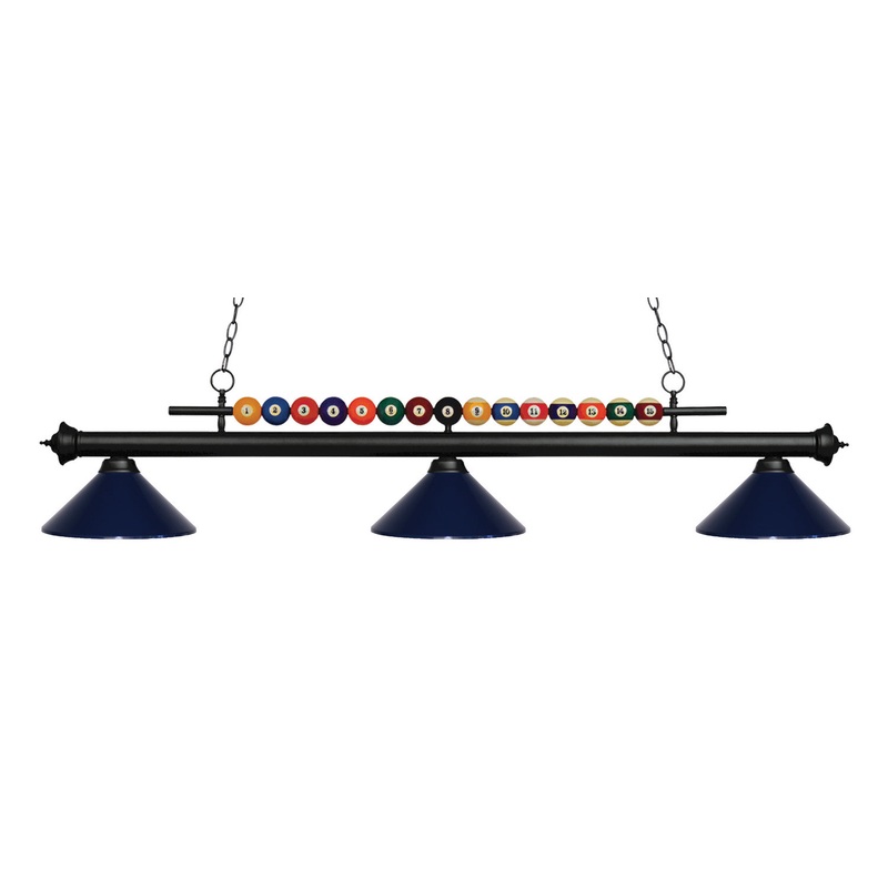 Z-Lite 170MB-MNB Shark Three Light Island Pendant, Matte Black