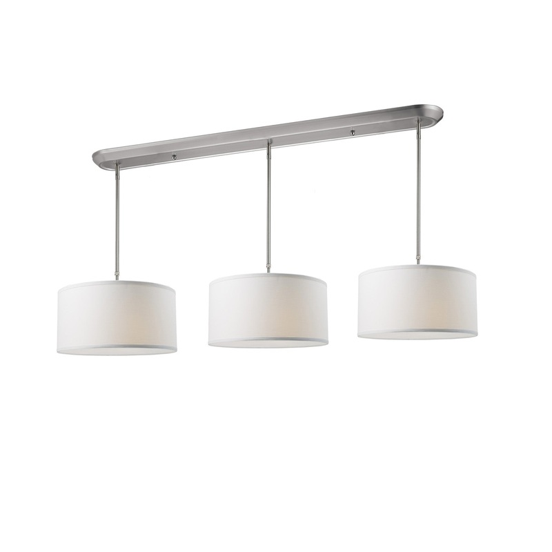 Z-Lite 171-16-3W Albion Nine Light Island Pendant, Brushed Nickel