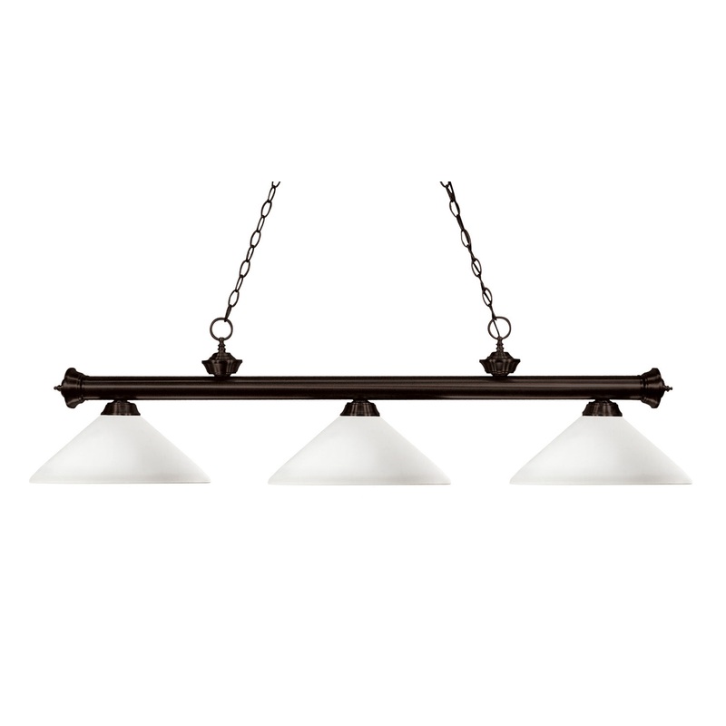 Z-Lite 200-3BRZ-AMO14 Riviera Three Light Island Pendant, Bronze