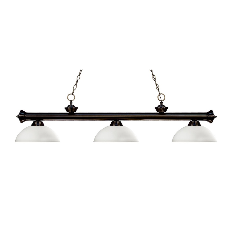 Z-Lite 200-3BRZ-DMO14 Riviera Three Light Island Pendant, Bronze