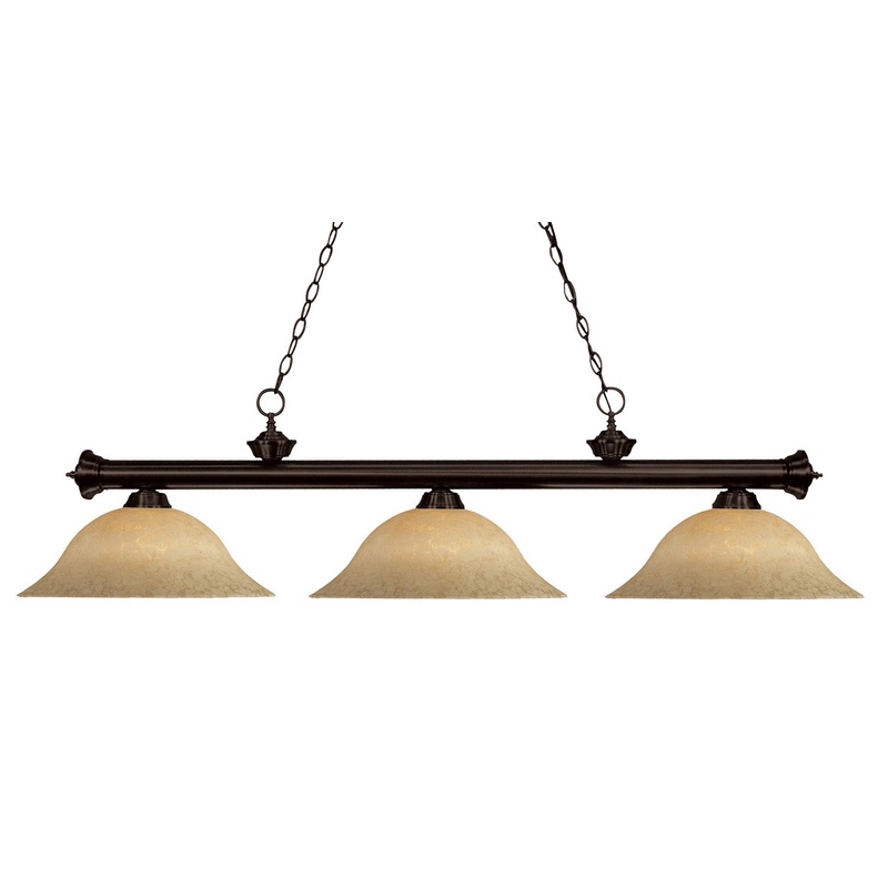 Z-Lite 200-3BRZ-GM16 Riviera Three Light Island Pendant, Bronze