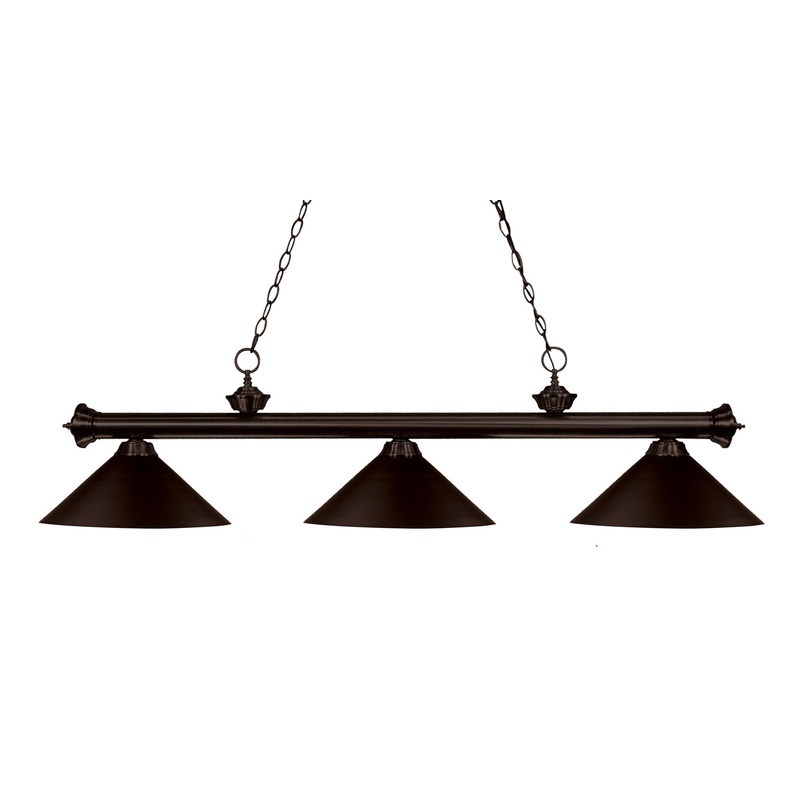 Z-Lite 200-3BRZ-MBRZ Riviera Three Light Island Pendant, Bronze