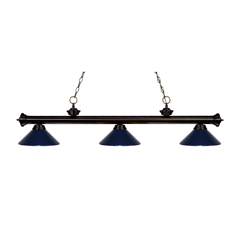 Z-Lite 200-3BRZ-MNB Riviera Three Light Island Pendant, Bronze