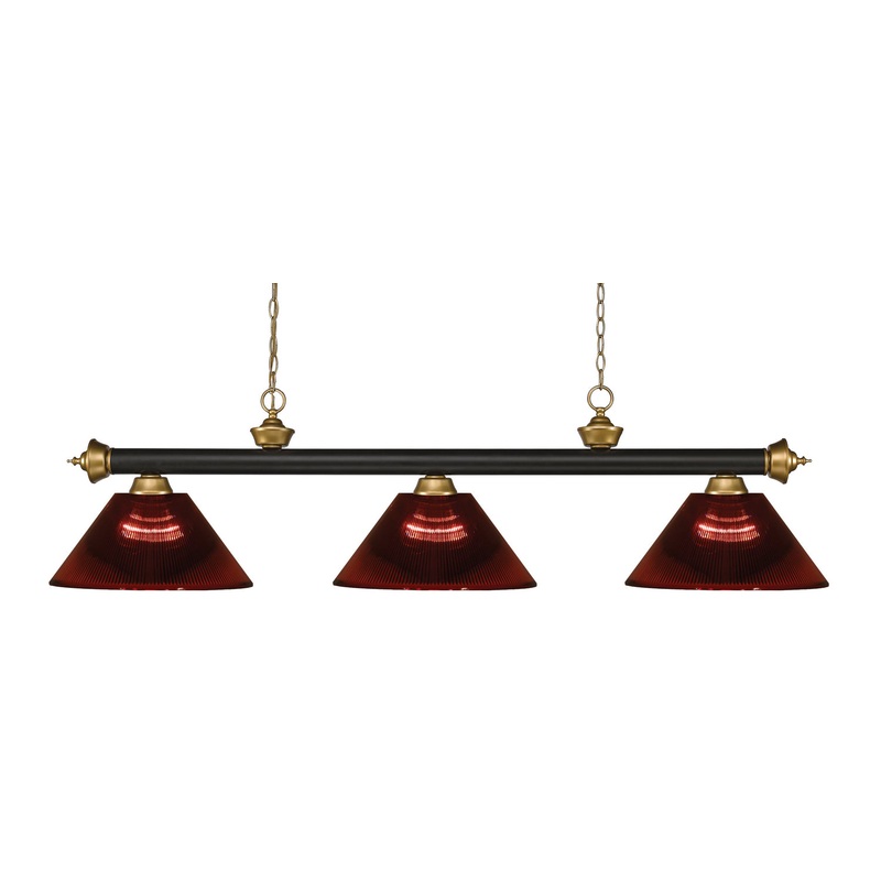 Z-Lite 200-3BRZ+SG-ARBG Riviera Three Light Island Pendant, Bronze / Satin Gold