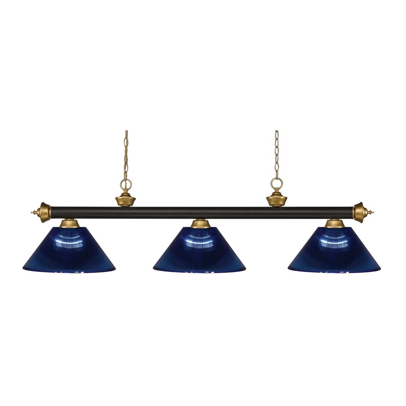 Z-Lite 200-3BRZ+SG-ARDB Riviera Three Light Island Pendant, Bronze / Satin Gold