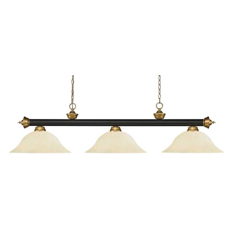 Z-Lite 200-3BRZ+SG-GM16 Riviera Three Light Island Pendant, Bronze / Satin Gold