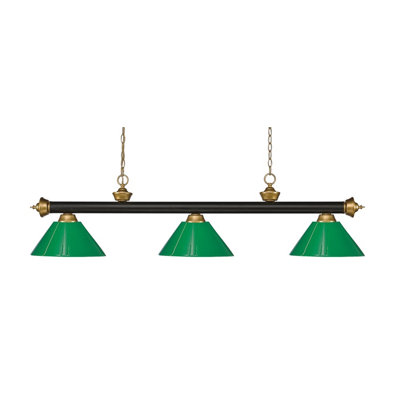 Z-Lite 200-3BRZ+SG-PGR Riviera Three Light Island Pendant, Bronze / Satin Gold