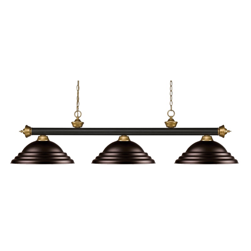 Z-Lite 200-3BRZ+SG-SBRZ Riviera Three Light Island Pendant, Bronze / Satin Gold