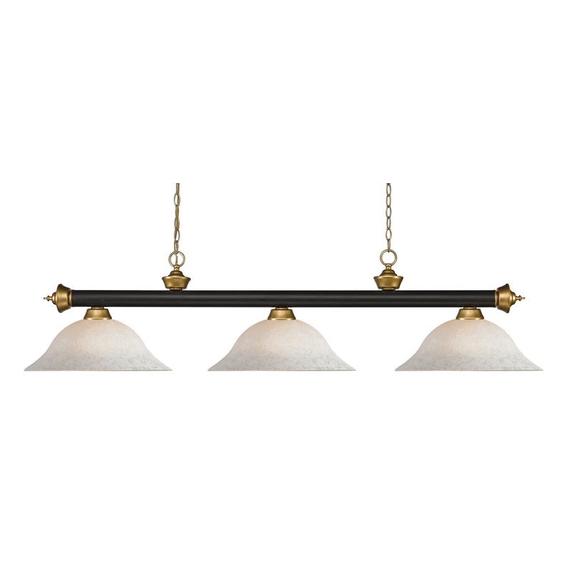 Z-Lite 200-3BRZ+SG-WM16 Riviera Three Light Island Pendant, Bronze / Satin Gold