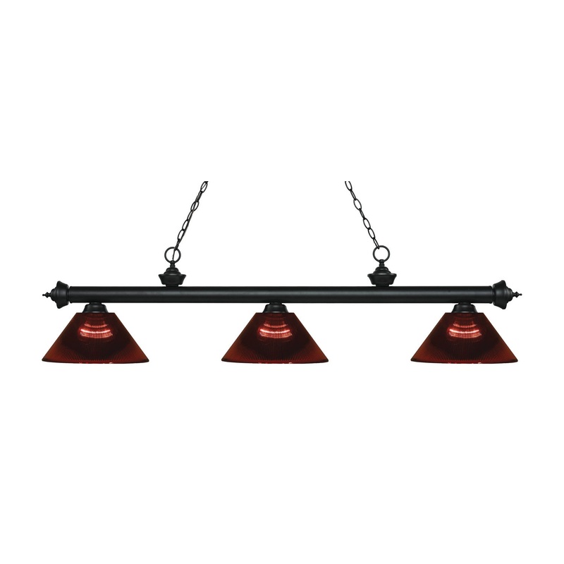 Z-Lite 200-3MB-ARBG Riviera Three Light Island Pendant, Matte Black